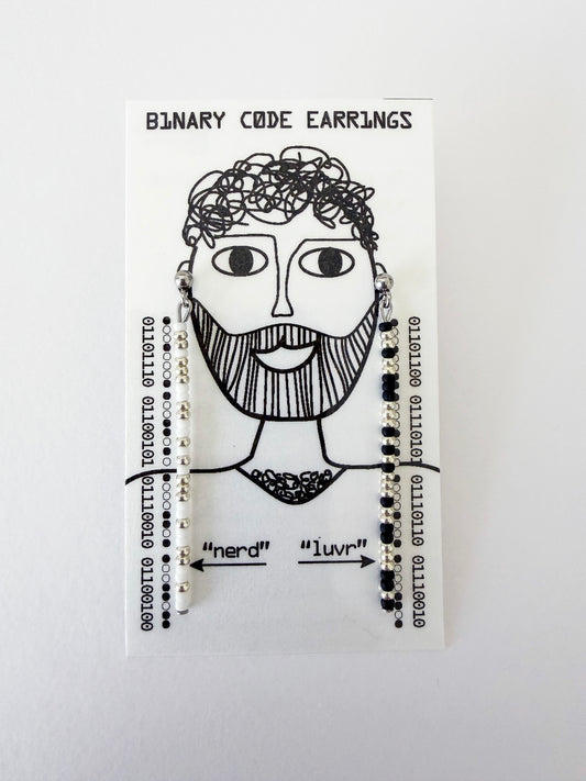 Binary Code "nerd luvr" Earrings