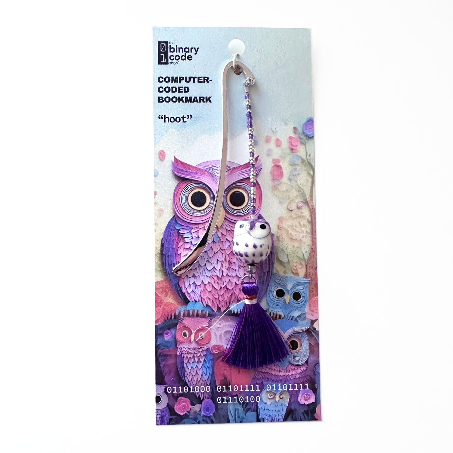 "hoot" Binary Code Bookmark