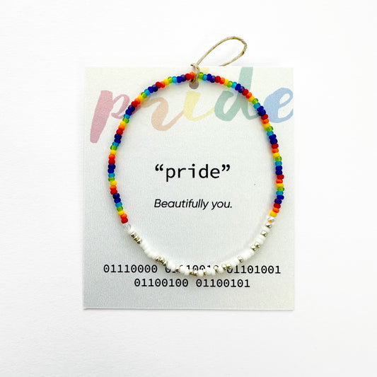 "pride" Binary Code Bracelet