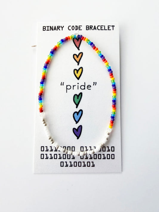 "pride" Binary Code Bracelet
