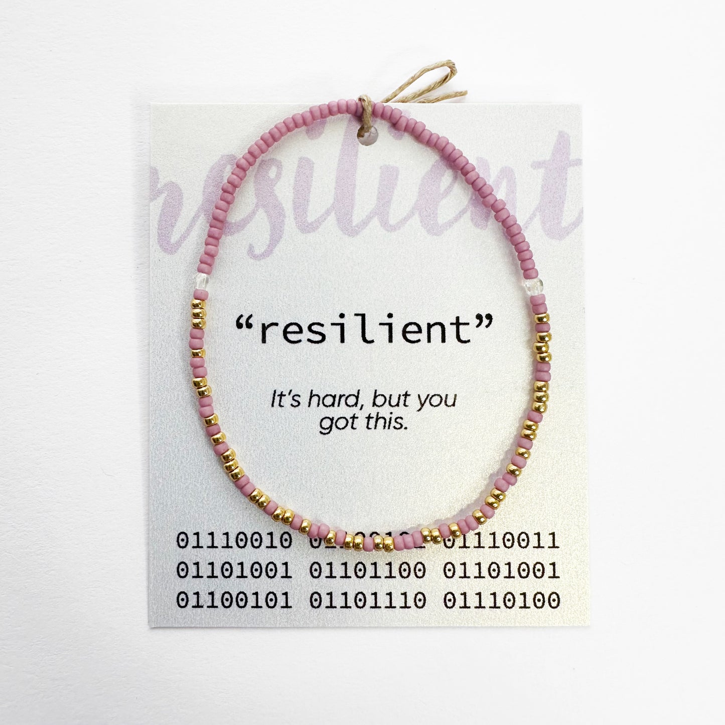 "resilient" Binary Code Bracelet