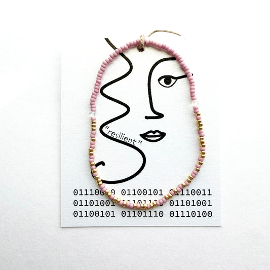 "resilient" Binary Code Bracelet