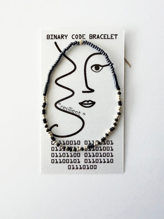 "resilient" Binary Code Bracelet