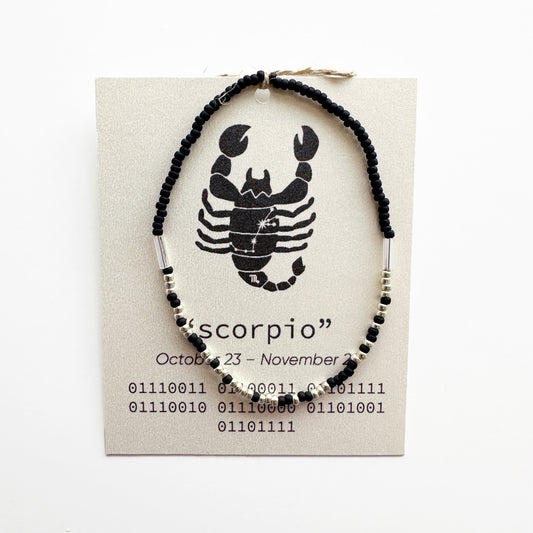 "scorpio" Zodiac Binary Code Bracelet