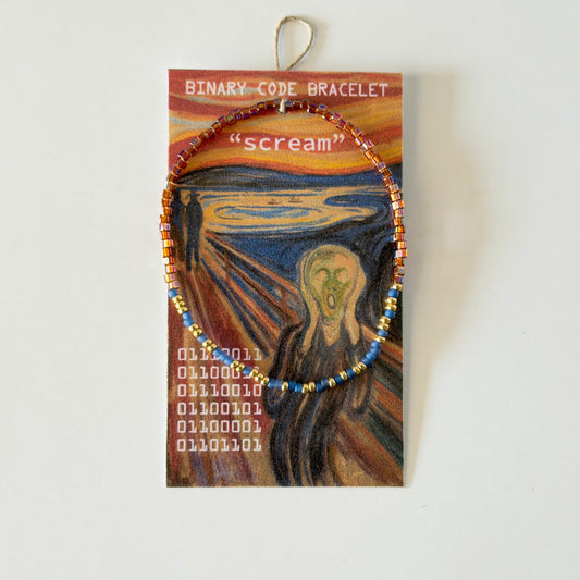 "scream" The Scream binary code bracelet