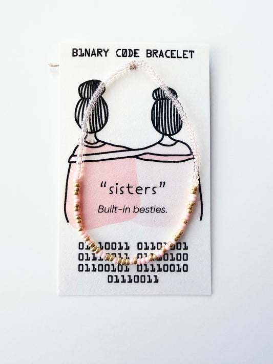 "sisters" Binary Code Bracelet