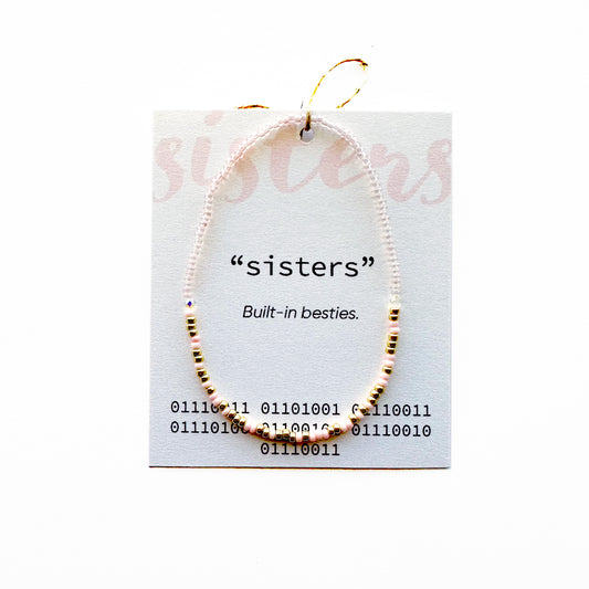 "sisters" Binary Code Bracelet