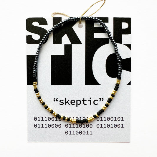 "skeptic" Binary Code Bracelet