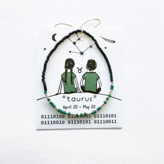 "taurus" Zodiac Binary Code Bracelet