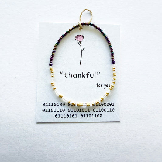 "thankful" Binary Code Bracelet