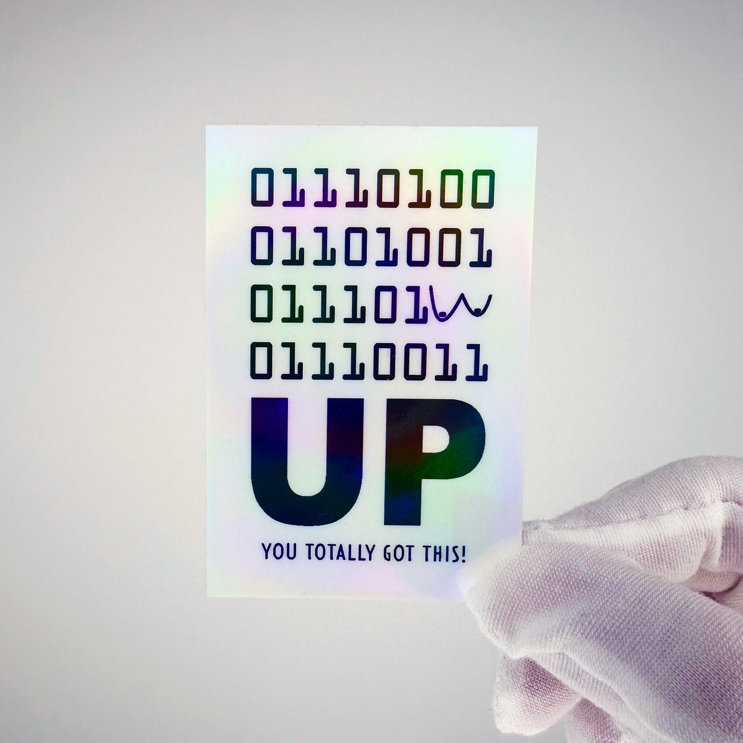 "tits" Up Binary Code Sticker