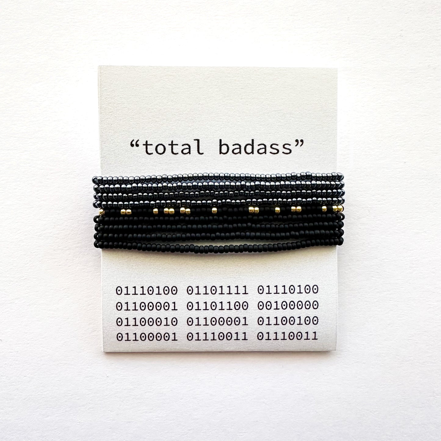 "total badass" Binary Code Wrap