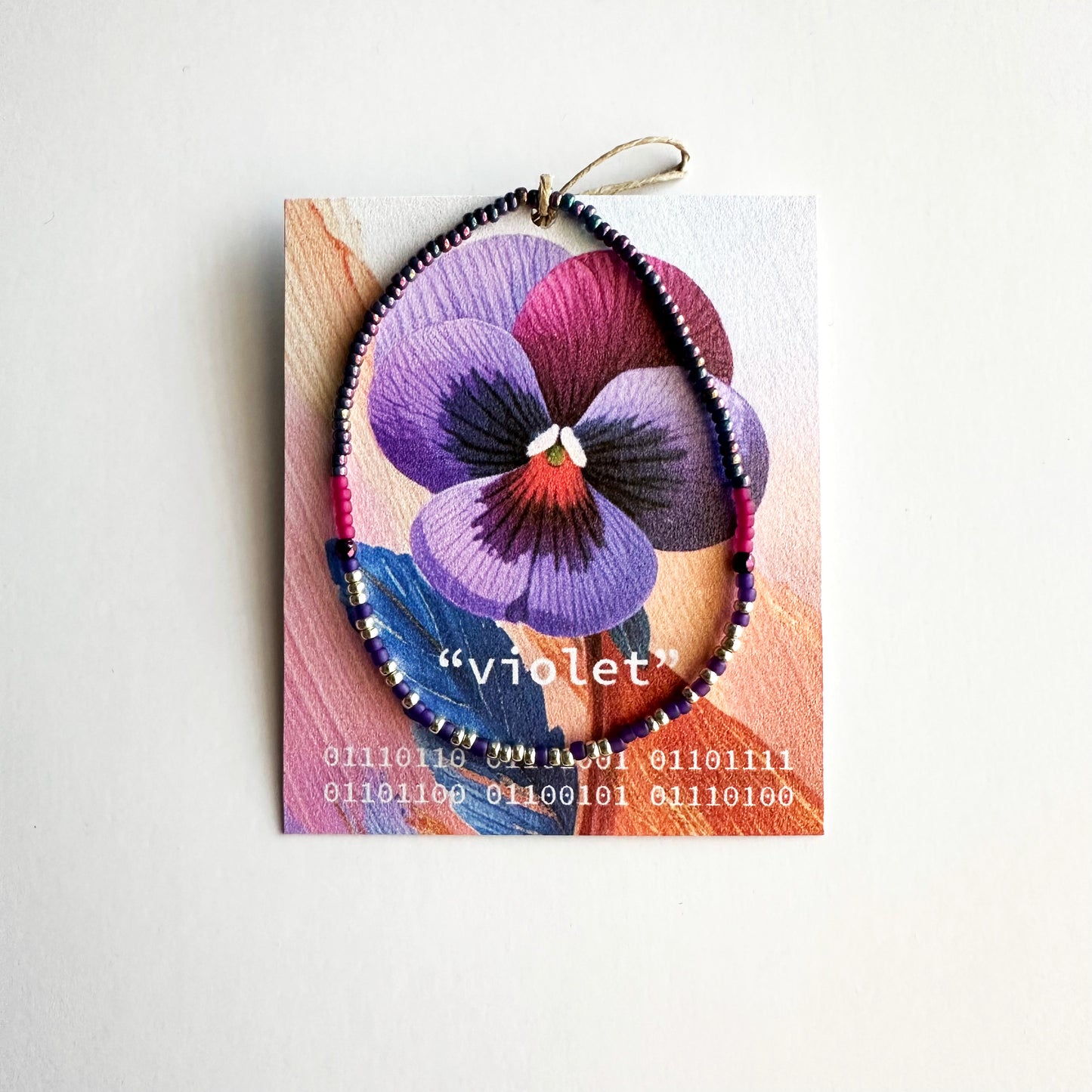 "violet" Binary Code Bracelet