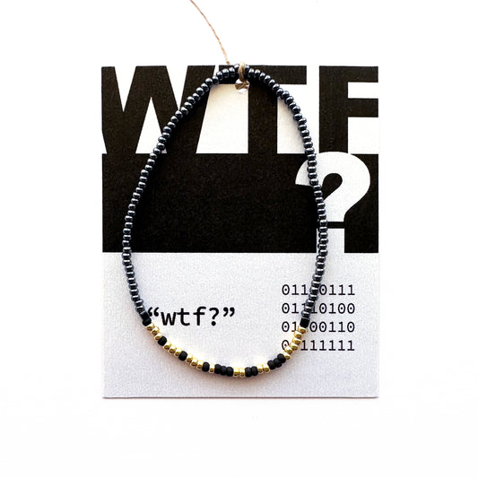 "wtf?" Binary Code Bracelet