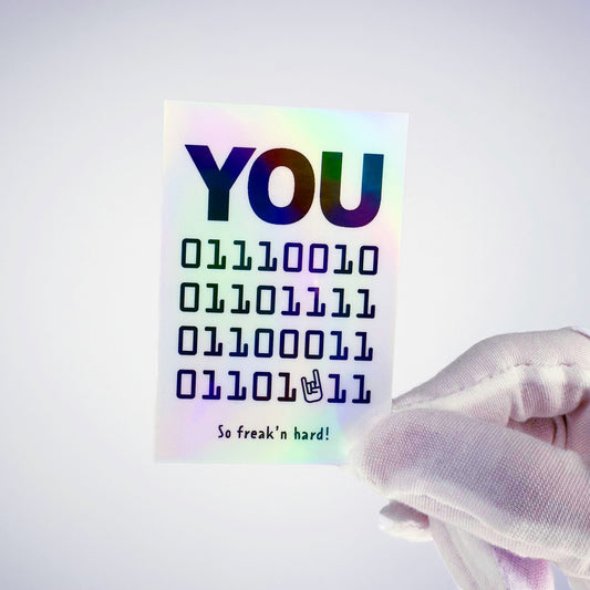 You "rock" Binary Code Sticker